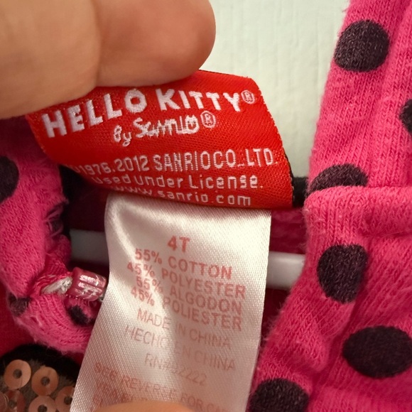 Hello Kitty Pink and Black Polka Dot Hoodie - Picture 5 of 6